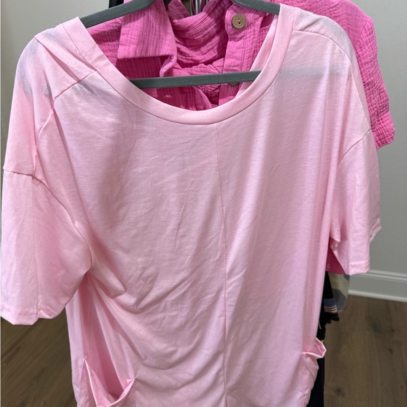 Women's Pink Relaxed Tee romper - Picture 2 of 2